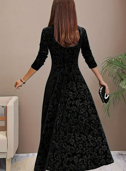 Square neck midi party dress, view 9