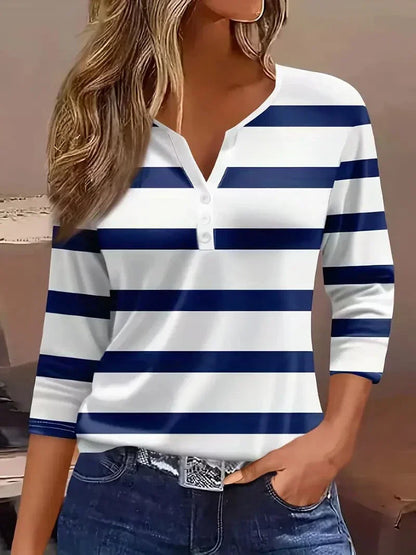 Striped top, side view