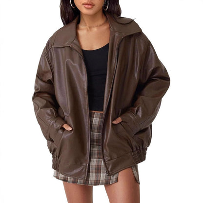 Fabiola oversized bomber jacket, front view