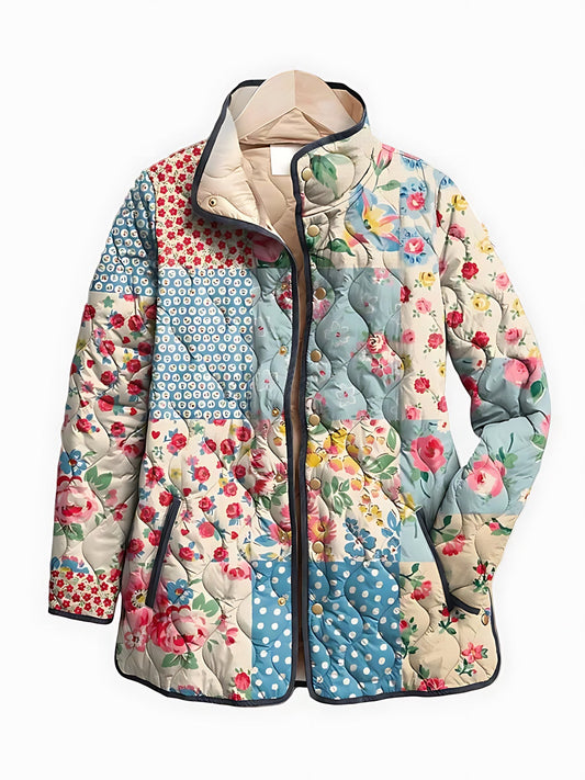 Faythe floral patchwork quilted jacket for women