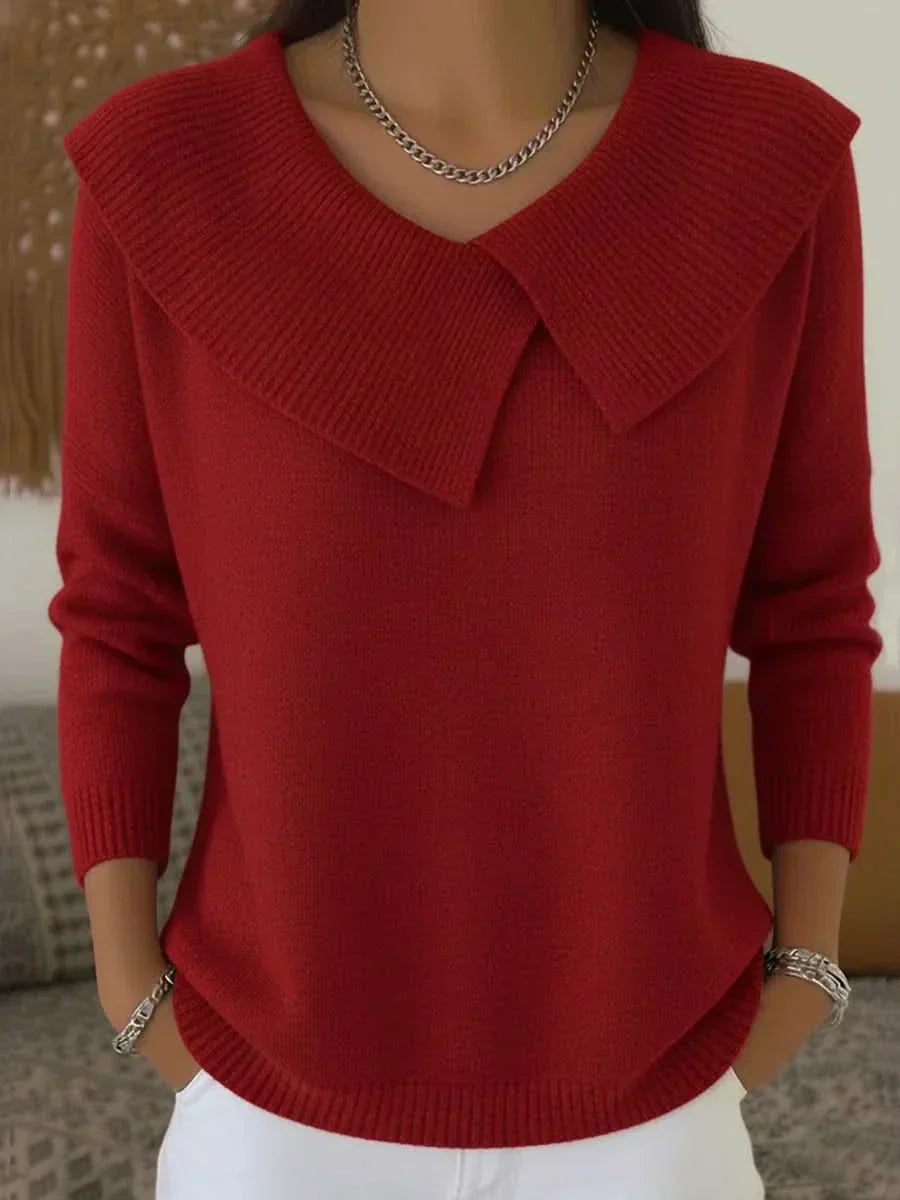 Armelle women's fitted V-neck ribbed-knit sweater