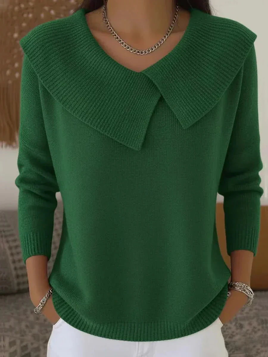 Armelle women's fitted V-neck ribbed-knit sweater