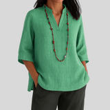 V-neck relaxed tunic, front view