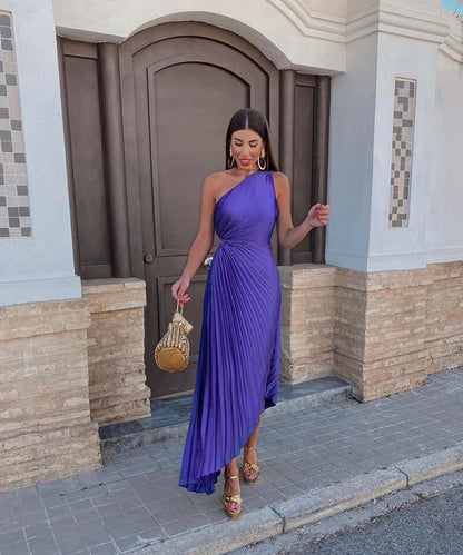Sienna | One Shoulder Asymmetric Midi Dress