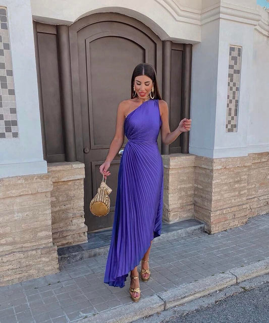 Sienna | One Shoulder Asymmetric Midi Dress
