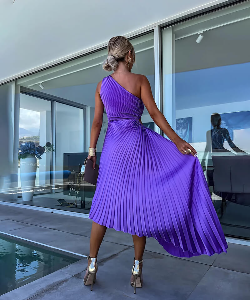 Sienna | One Shoulder Asymmetric Midi Dress