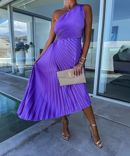 Sienna | One Shoulder Asymmetric Midi Dress