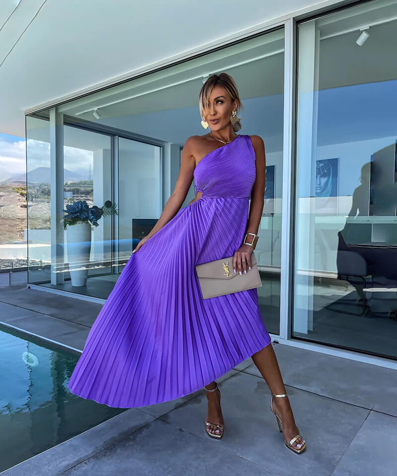Sienna | One Shoulder Asymmetric Midi Dress