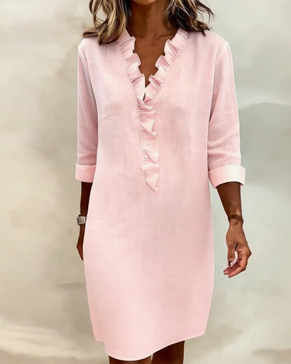 V-neck ruffle midi dress, view 10