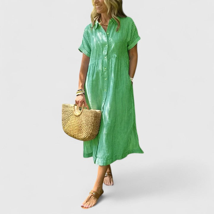 Claribel | Long Striped Midi Dress