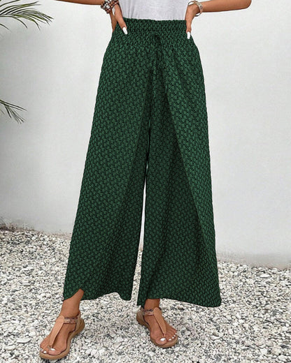 Olivia | Wide Leg Flowy Printed Pants