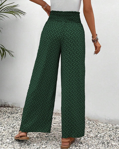 Olivia | Wide Leg Flowy Printed Pants