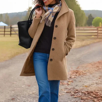 Aldwyn notch-lapel timeless coat for women