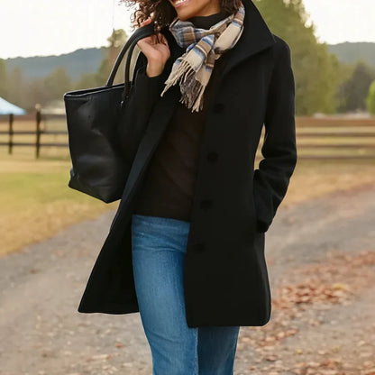 Aldwyn longline notch-lapel coat