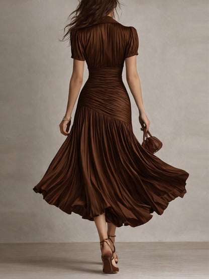 Retro striped midi dress for women view 10