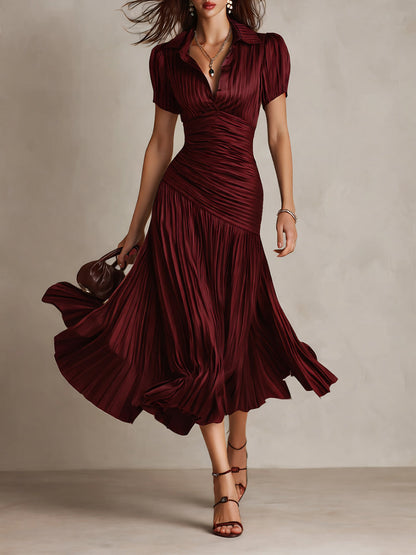 Retro striped midi dress for women view 3