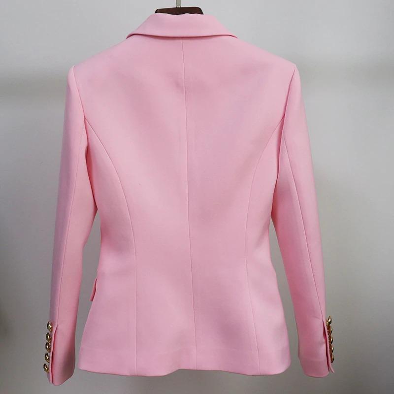 Gold button blazer, fabric detail