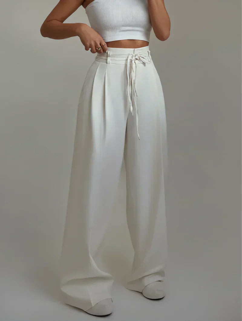 Nerys high-waist belted wide-leg trousers, view 8