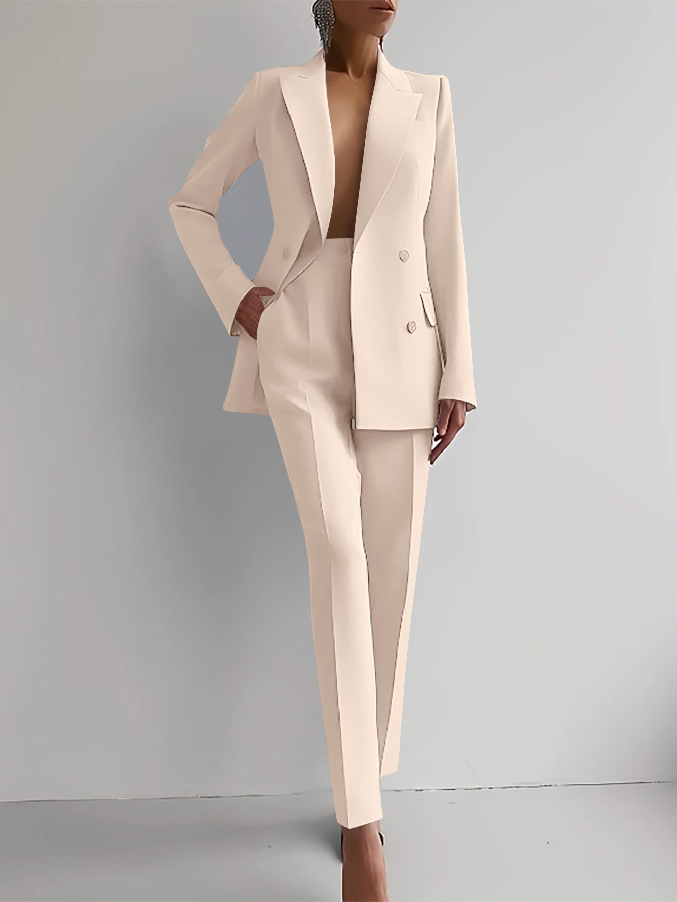 Beatrice | Single Breasted Tailored Pantsuit Set