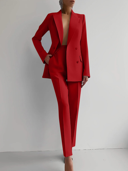 Beatrice | Single Breasted Tailored Pantsuit Set