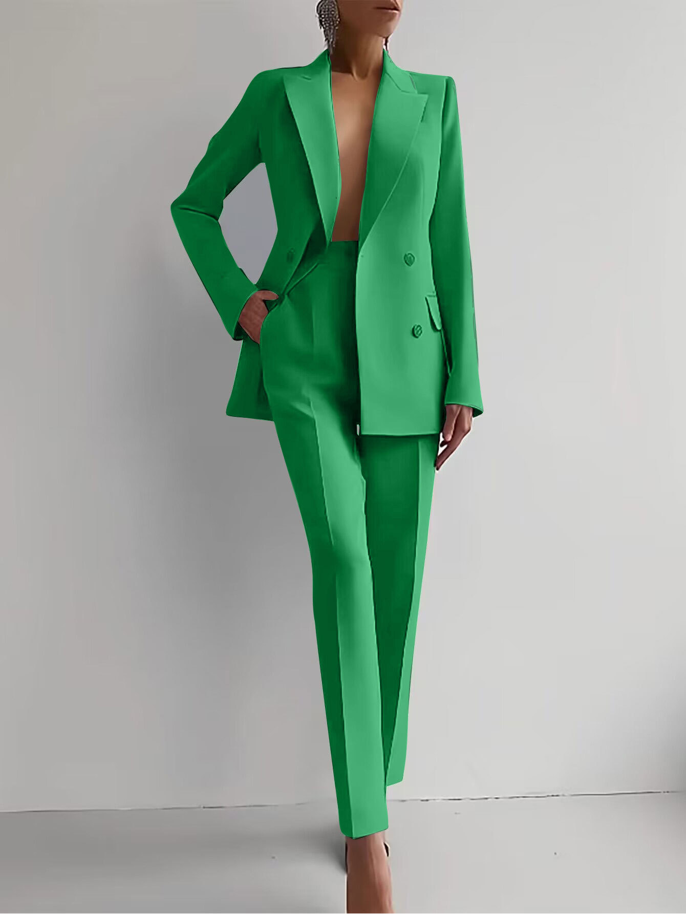 Beatrice | Single Breasted Tailored Pantsuit Set