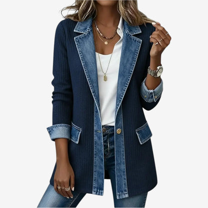 Sybilla women's layered knit-and-denim jacket