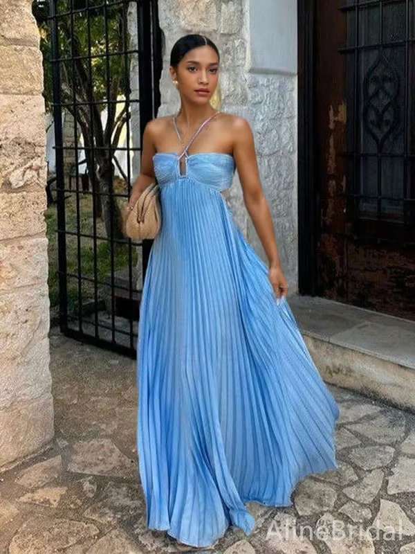 Ophelia | Wedding Guest Halter Maxi Dress