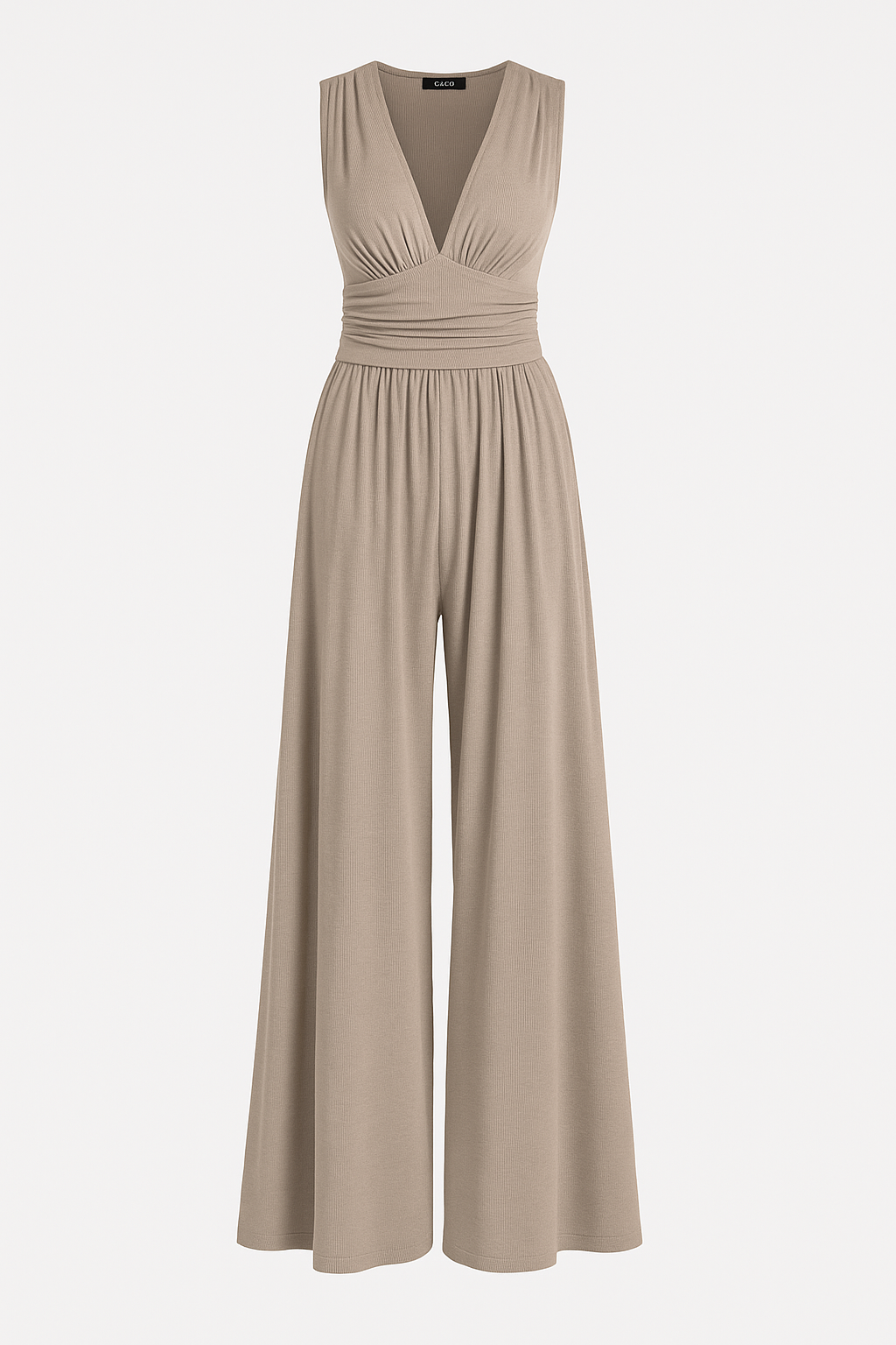 Séraphine | V-Neck Sleeveless Wide Leg Jumpsuit