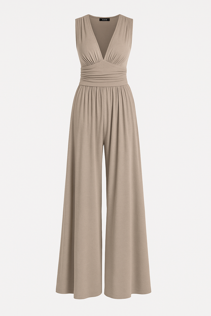 Séraphine | V-Neck Sleeveless Wide Leg Jumpsuit