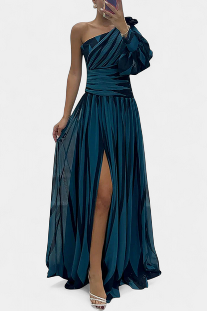 Orlena | One Shoulder Striped Maxi Dress