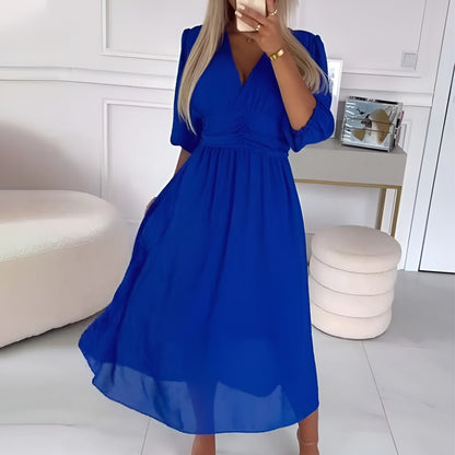 Wrap dress showing adjustable silhouette