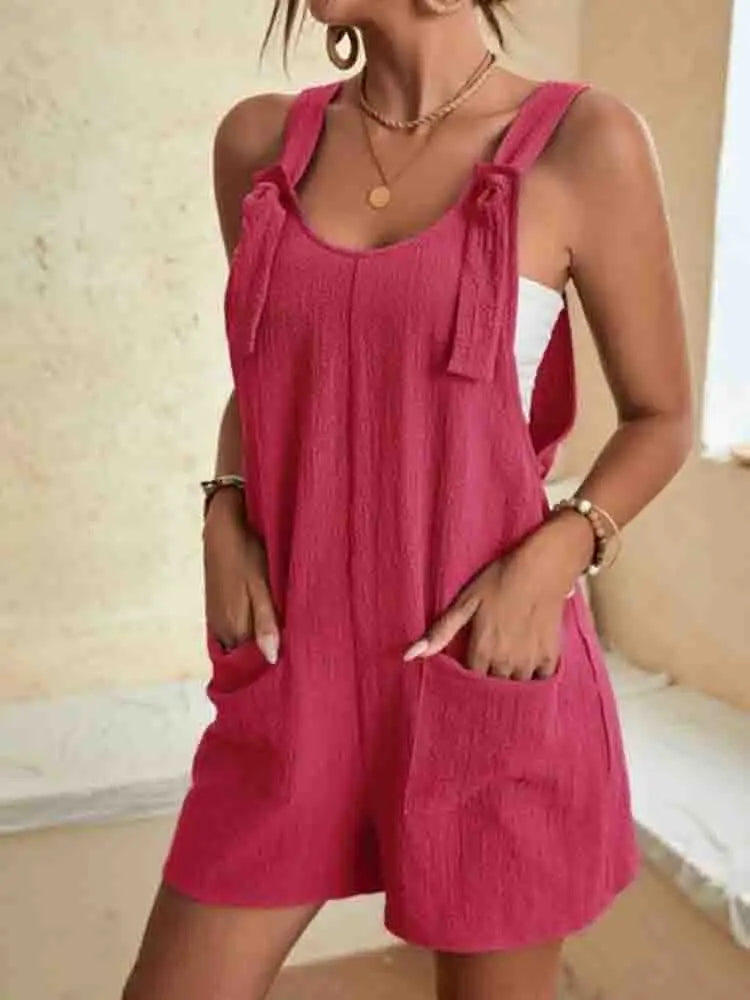 Marisette | Tie-Strap Summer Romper with Pockets