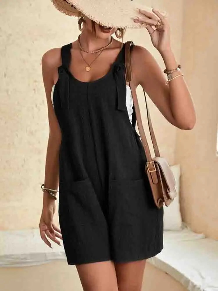 Marisette | Tie-Strap Summer Romper with Pockets