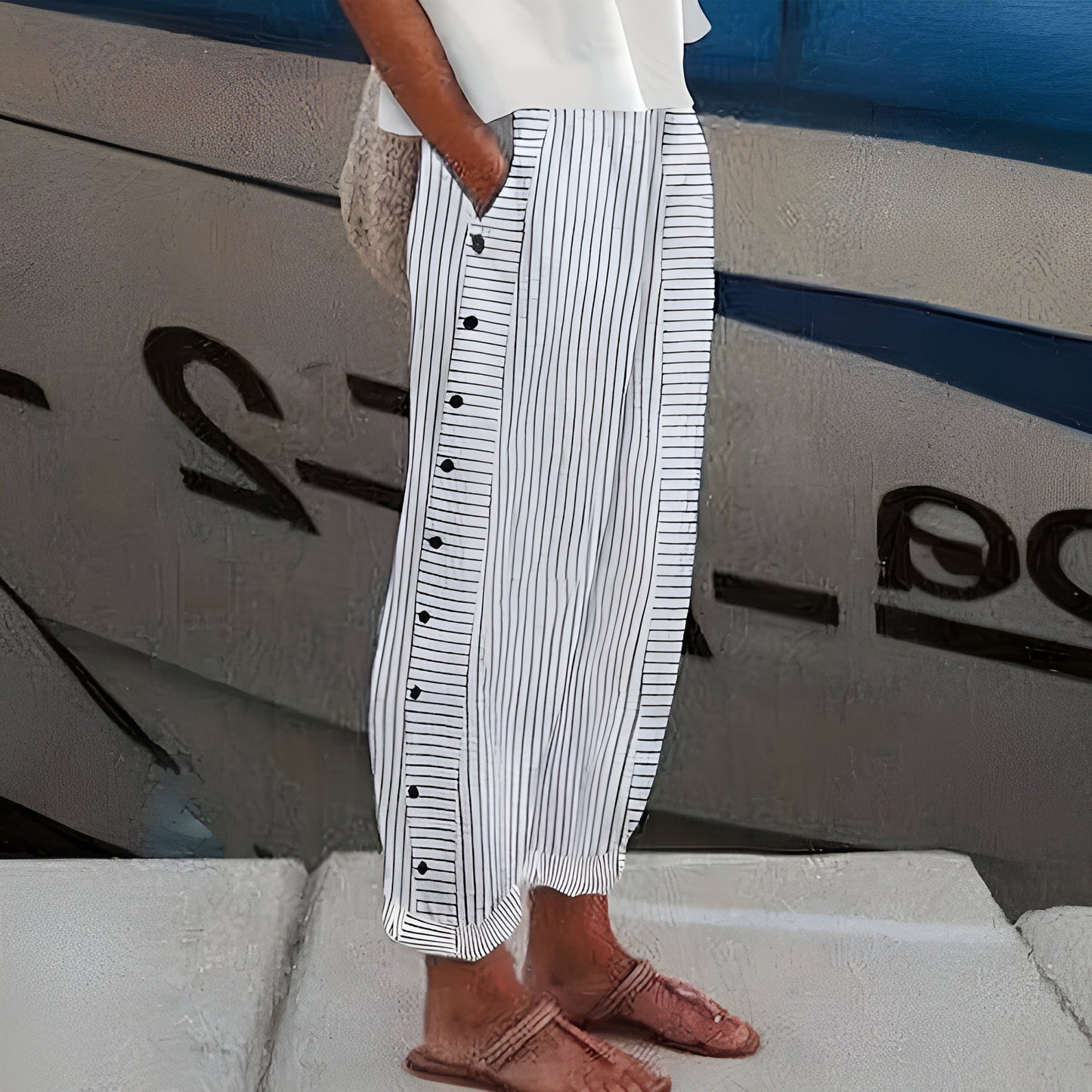 Lindsay | Casual Straight Leg Elastic Waist Pants