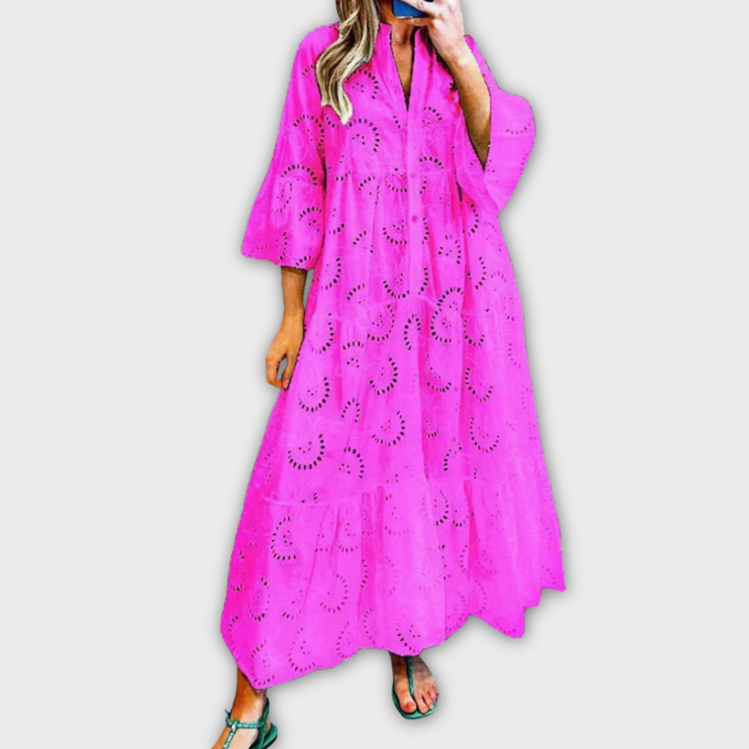 Print midi dress full-length view