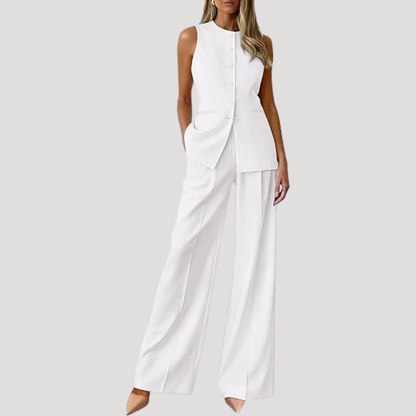 Tailored vest and trouser set, back view