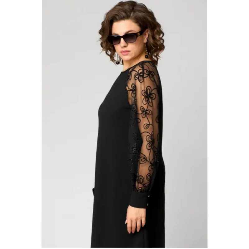 Clarisse | Lace Mesh Midi Cocktail Dress