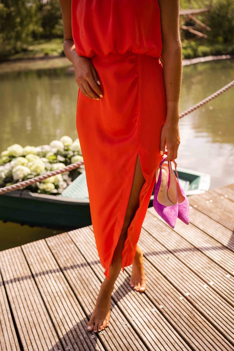 Elaria | Halter Neck Midi Cocktail Dress