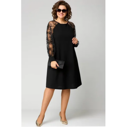 Clarisse | Lace Mesh Midi Cocktail Dress