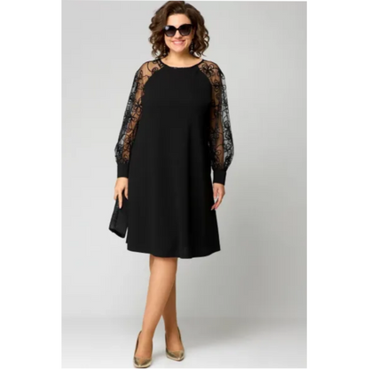 Clarisse | Lace Mesh Midi Cocktail Dress