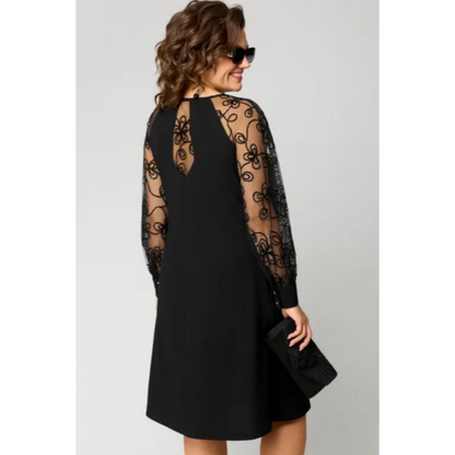Clarisse | Lace Mesh Midi Cocktail Dress