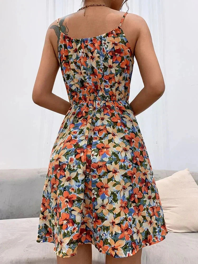 Naima | Floral Smocked Halter Mini Dress
