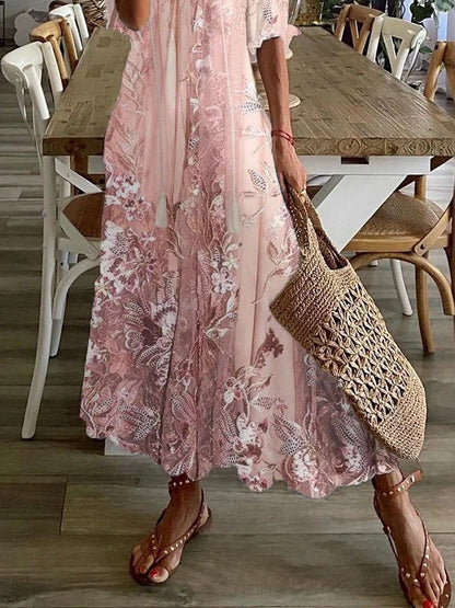 Nerissa | Floral V-Neck Summer Maxi Dress