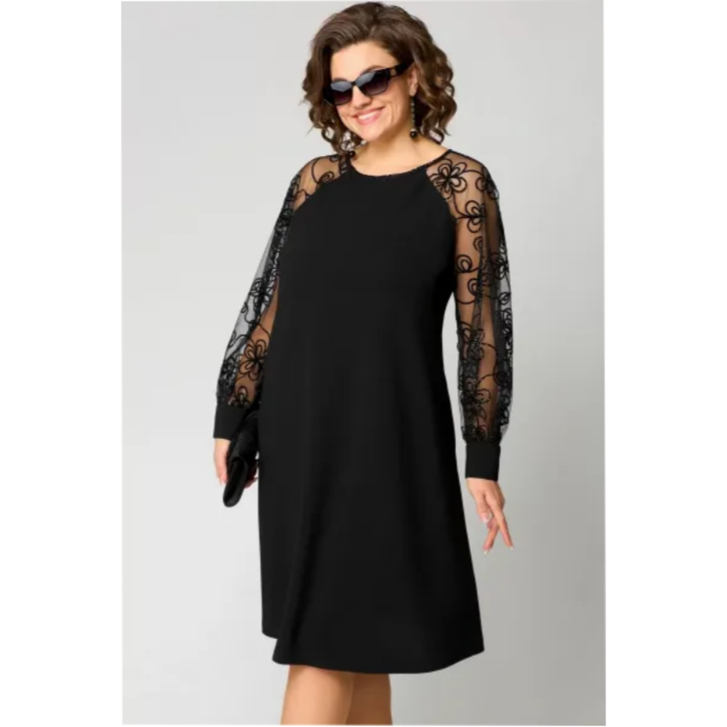 Clarisse | Lace Mesh Midi Cocktail Dress