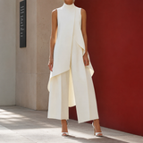 Sonia-Pearl asymmetric tunic and wide-leg pants set