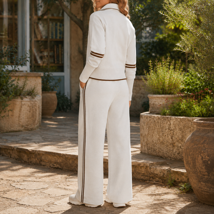 Amelie women's half-zip top and wide-leg trouser set