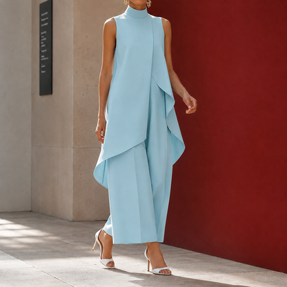 Sonia-Pearl asymmetric tunic and wide-leg pants set view 5