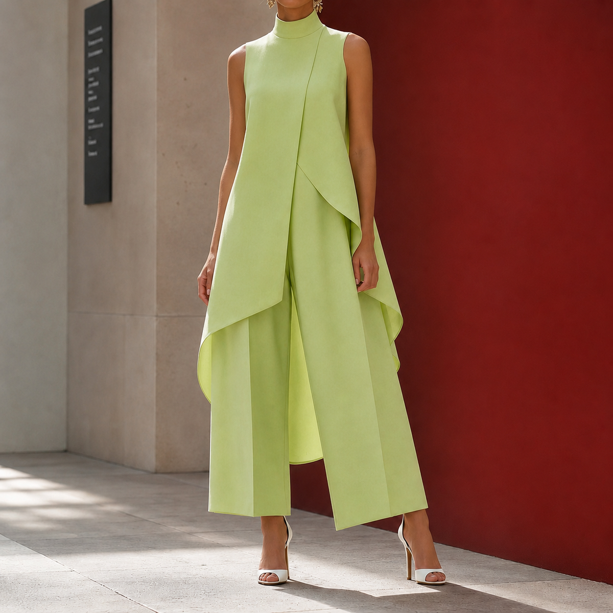 Sonia-Pearl asymmetric tunic and wide-leg pants set view 6