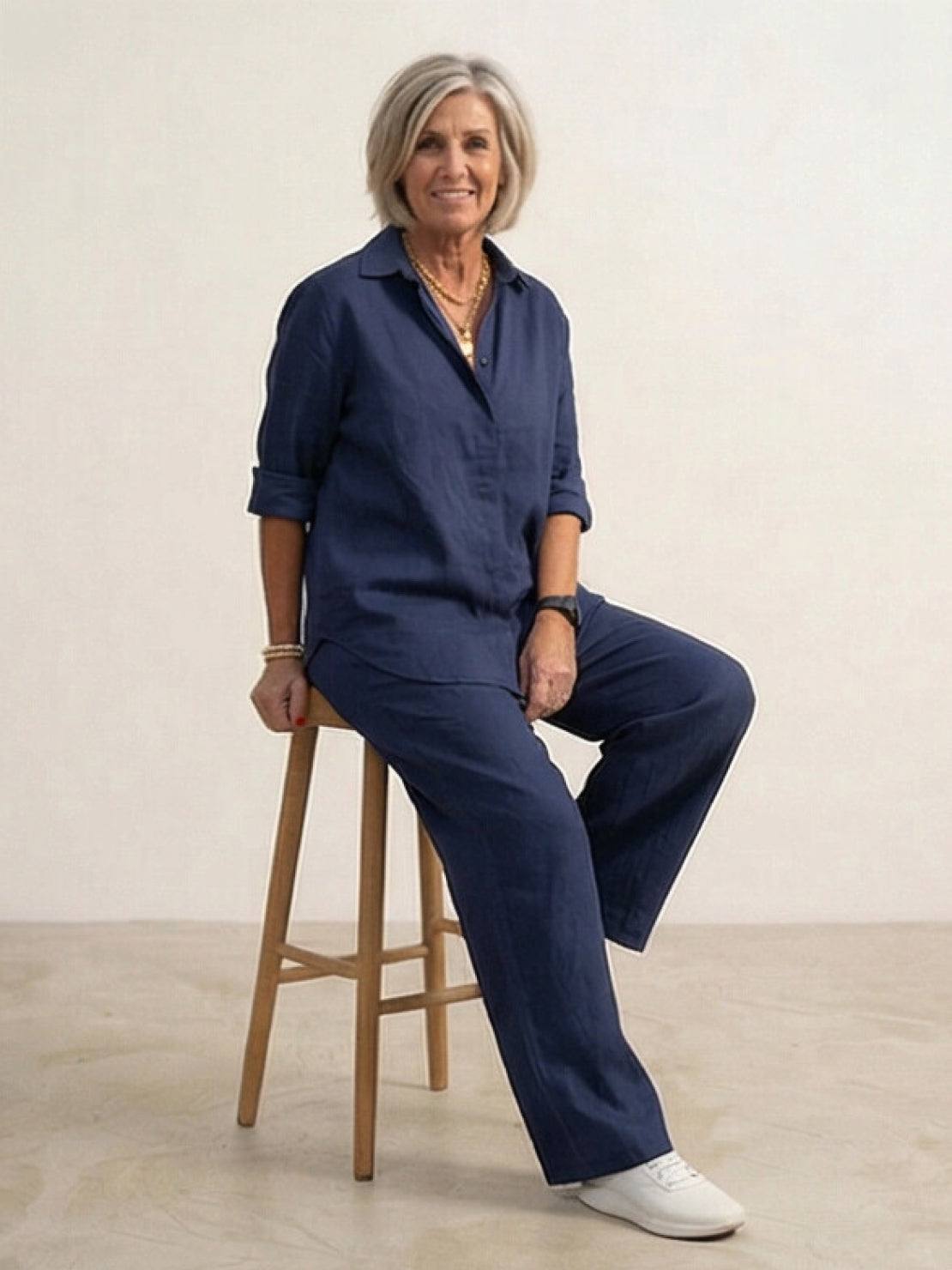 Button-down shirt set, colour variation