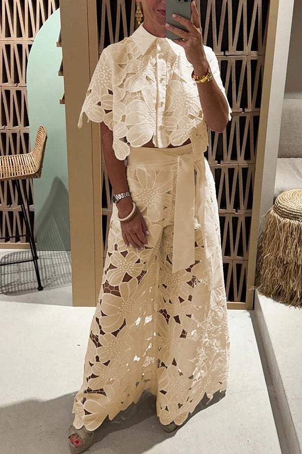 Ivette | Eyelet Ruffle Maxi Dress